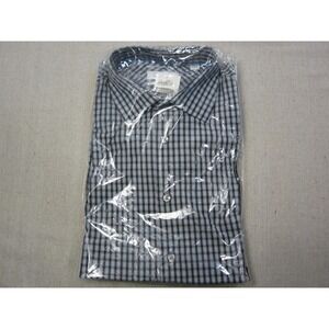 Calvin Klein Men's Dress Shirt Size 16 32/33 Blue White Plaid Check NWT